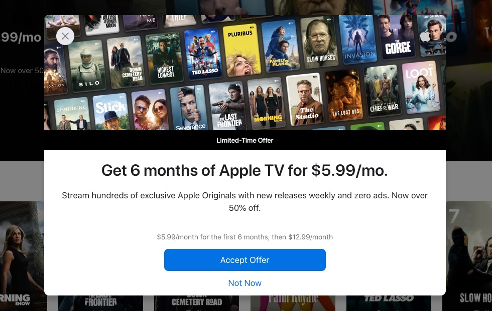 Apple TV+ Black Friday Deal: 6 Months for $5.99/Month